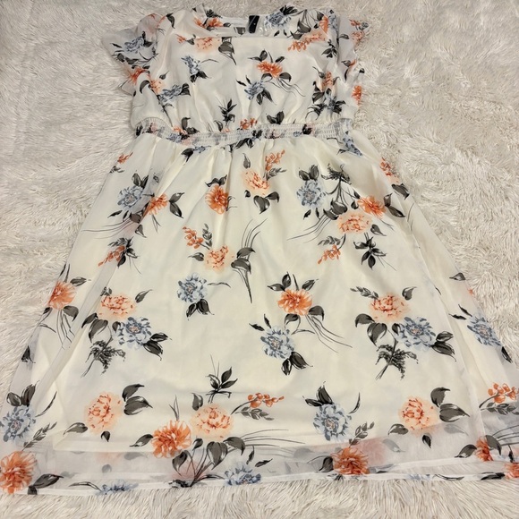 Torrid White Floral Chiffon Ruffle Button Down Skater Dress NWT Size 12 - Picture 10 of 13